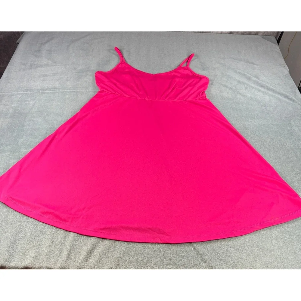 Torrid Pink Empire Waist Mini Dress Adjustable Straps Size 1 Hot Pink Sleeveless - Picture 1 of 7